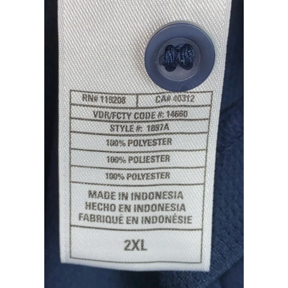 Adidas Notre Dame Mens XXL 2XL Climalite Navy Blue With White Golf Polo‎